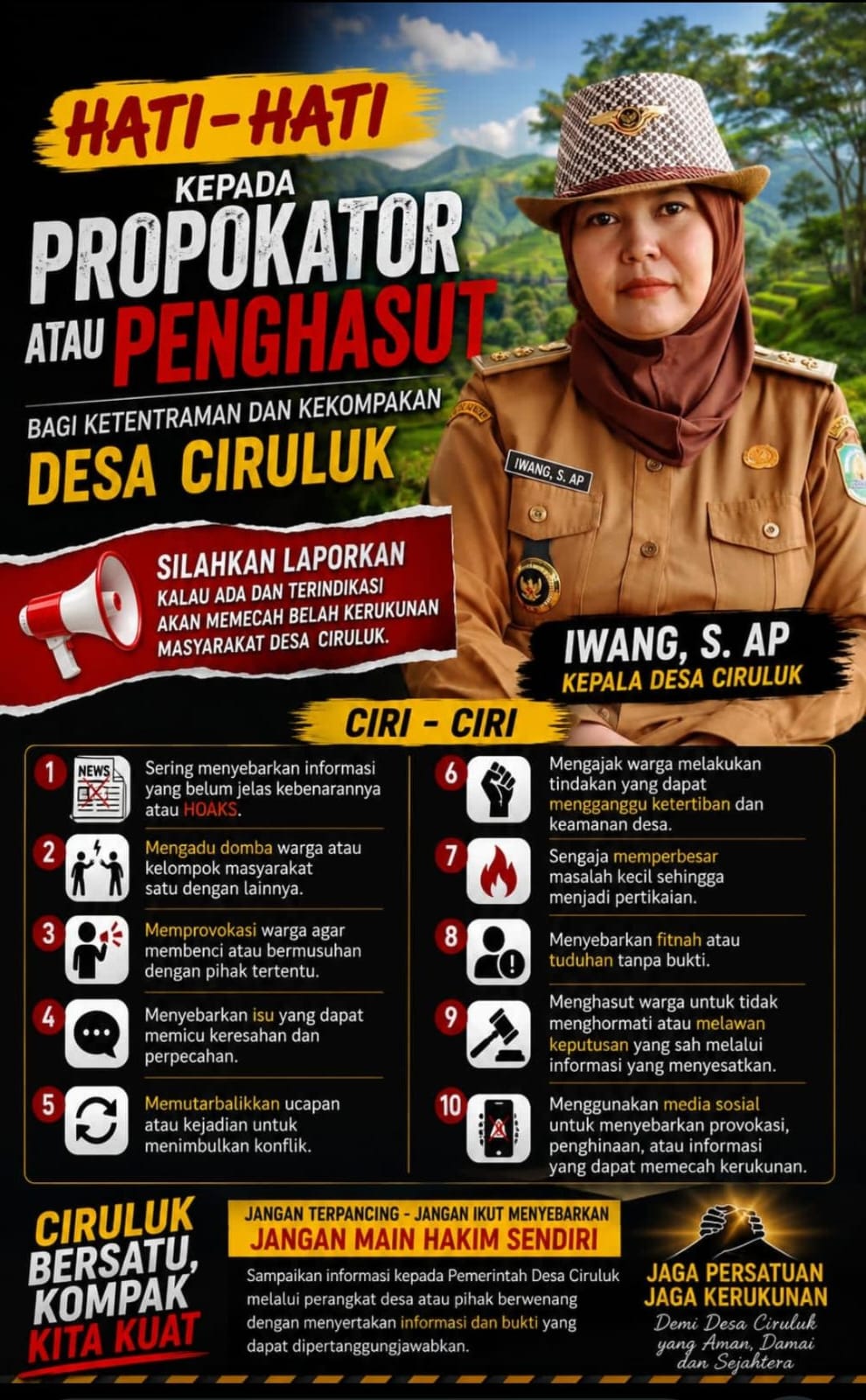 KABARKILAT Dilaporkan Warganya Sendiri, PAW Kades Ciruluk Tetap Bungkam Dan Memilih Membuat Pamflet